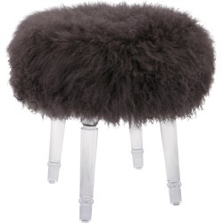 Imax Worldwide Home Airell Tibetan Fur & Acrylic Stool