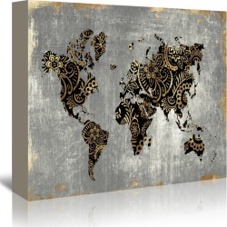 Gold World Map by PI Creative Art