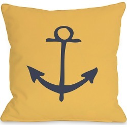 One Bella Casa "Vintage Anchor" Decorative Pillow