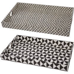 A & B Home Set of 2 25in Rectangular Trays