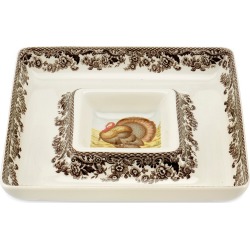 Spode Woodland Turkey Square Chip & Dip