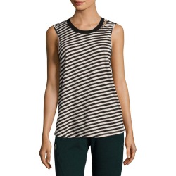 MONROW Slash Stripe Muscle Tank