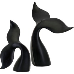 IMAX Set of 2 Kairi Whale Tail Statuaries