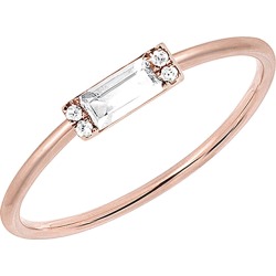 EF Collection 14K 0.11 ct. tw. Diamond & Topaz Baguette Stack Ring