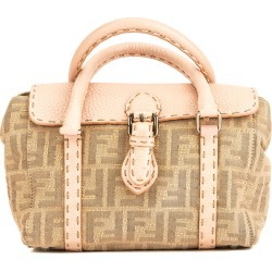 FENDI Beige Zucca & Pink Canvas Mini Linda Bag