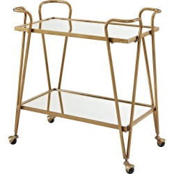 Linon Gold Mid-Century Bar Cart