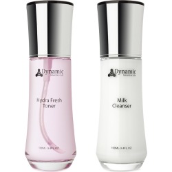 Dynamic Innovation Labs 2-Step Anti-Aging Toner and Cleanser Kit - Hydrafresh Toner & Milk Cleanser