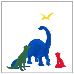 Dinosaur Dreaming, Decorative Framed Hand Embellished Canvas
