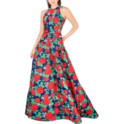 Mac Duggal Sleeveless Floral Gown