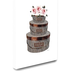 Stupell Brown Striped Hat Boxes with Pink Roses found on Bargain Bro from Gilt City for USD $37.99