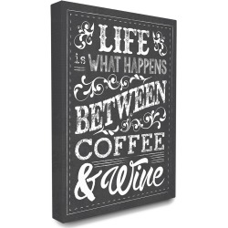 Stupell Home Decor Life Happens Between Coffee Canvas 16x20 found on Bargain Bro from Gilt City for USD $22.79