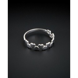 14K White Gold Hearts Ring