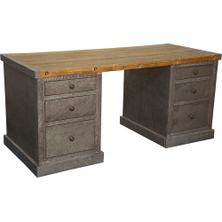 Noir Furniture Hammered Zinc Desk