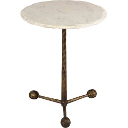 Orbital White Marble Side Table