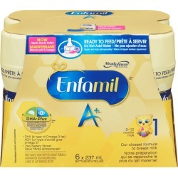 Enfamil Enfamil A+ Baby Formula Ready to Feed-Nipple Ready Bottles 6 pack 237.0 ML