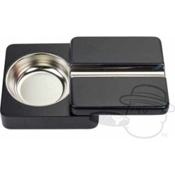 Twist Top Ashtray - Black - Holds 2 Cigars