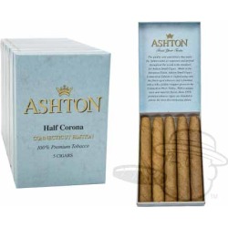 Ashton Connecticut Half Corona - 4 1/8 x 37-Small Packs: 50 Cigarillos