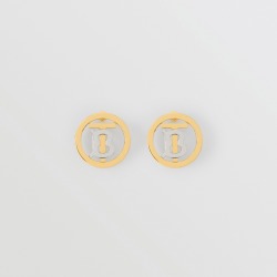 Burberry Gold and Palladium-plated Monogram Motif Earrings found on Bargain Bro from Burberry for USD $311.60