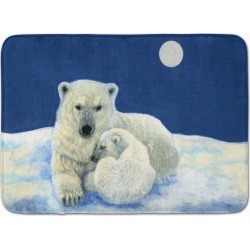 19 In X 27 In Polar Bears Moonlight Snuggle Machine Washable Memory Foam Mat