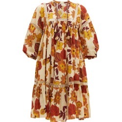 Dodo Bar Or - Nell Floral-print Cotton-poplin Smock Dress - Womens - Cream Print