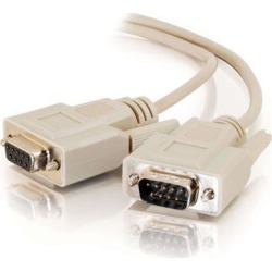 C2G 17612 DB9 M/F Serial RS232 Extension Cable, Beige (100 Feet, 30.48 Meters)