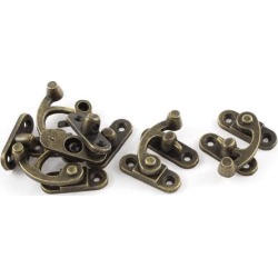 Unique Bargains 5pcs 33mmx29mm Retro Style Jewelry Cigar Box Decorative Hook Lock Latch