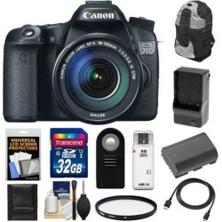 Canon EOS 70D Digital SLR Camera & EF-S 18-135mm IS STM Lens with 32GB Card + Battery & Charger + Backpack + Filter + Accessory Kit