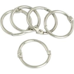 Unique Bargains 2cm Dia Clip Closure Silver Tone Key Chain Keyring 5 Pcs