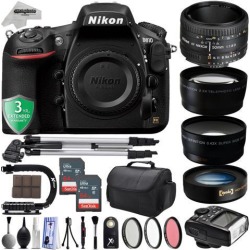 Nikon D810 36.3MP 1080P DSLR Camera w/ Wi-Fi & GPS Ready - 7 fps + 4 Lens - 21 to 100mm - 128GB - 30PC Kit - Nikon 50mm 1.8D + Opteka 10X Macro +.