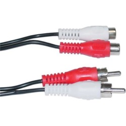 Cable Wholesale 2 RCA Male TO 2 RCA Female RCA Stereo Audio Extension Cable, 6 foot