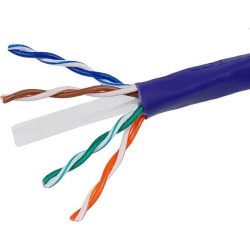 Monoprice Cat6 Ethernet Bulk Cable - Network Internet Cord - Stranded, 550Mhz, UTP, CM, Pure Bare Copper Wire, 24AWG, No Logo, 1000ft, Purple
