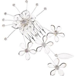 Glitter Crystal Flower Shape Hair Comb Girls Woman Party Prom Hair Accessory