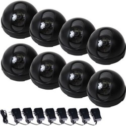 VideoSecu 8 Pack Dome Indoor Video 1/3 inch CCD Security Camera 3.6mm Wide Angle View with 8 Power Supply for CCTV DVR Home Surveillance System AH5