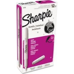 Metallic Permanent Marker, Fine Point, Metallic Silver, Dozen