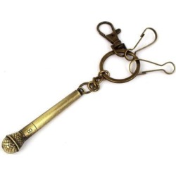 Microphone Pendant Keyring Keychain Key Chain Holder Purse Bag Decor