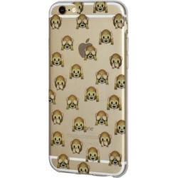 iPhone 6 Plus Case, Emoji Clear Desgin Printed Pattern Soft Skin Fit Clear Case for iPhone 6s Plus - The Monkeys