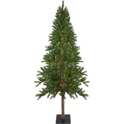 7' Pre-Lit Alpine Artificial Christmas Tree - Clear Lights