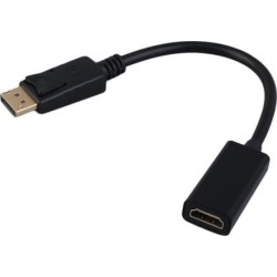 Plug-and-Play Power Saving 25cm Display Port DP To HDMI Adapter HD 1080P M/F Display Port Cable Connector-Black