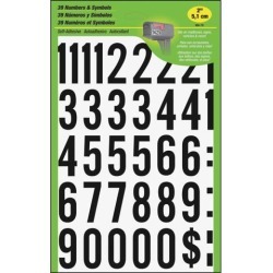 Hy Ko Products MM-7N 2 in. Black On White Numbers