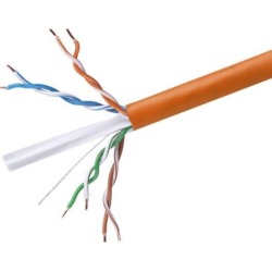Monoprice Cat6 Ethernet Bulk Cable - Network Internet Cord - Solid, 500Mhz, UTP, CMR, Riser Rated, Pure Bare Copper Wire, 23AWG, 250ft, Orange