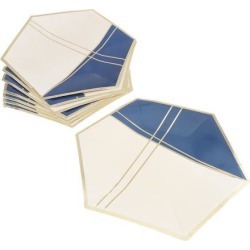 8 Pieces Hexagonal Disposable Paper Plate Tableware for Wedding Party 26cm