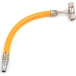 29cm Length Tire Inflater Rubber Air Pump Hose Yellow for Auto Car Motorcycle
