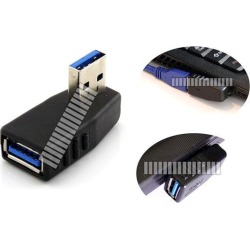 90 Degree Turn ( Right Angled ) Adapter USB 3.0 ( Type A ) Male to USB 3.0 ( Type A ) Female Backward Compatible with USB 2.0