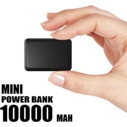 UNIVERSAL 10000 MAH MINI USB POWER BANK WITH 2.1A OUTPUT - BLACK