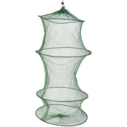 Unique Bargains 22' Portable Fishing Landing Net Fish Angler Mesh Keepnet for Fishermen Minnows Green