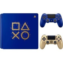Playstation 4 Days of Play Limited Edition 1TB Slim Console with Extra Gold Dualshock 4 Wireless Controller Bundle