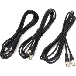 Unique Bargains Security Camera Male to Male BNC Connector Coaxial Cable Black 3Meters 3PCS