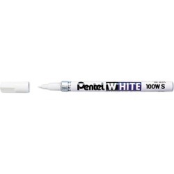 Pentel 100W-S Permanent Marker, Fine Point, White