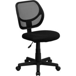 Mid-Back Black Mesh Swivel Task Chair with Curved Square Back