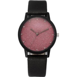 Fashion Cute Women Watches Quartz Precise Timing Ladies Faux Leather Sky Stars Wrist Watch Pink Sky stars